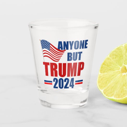 Iedereen behalve Trump 2024 grappig politiek Shot Glas (Voorkant)