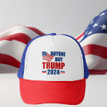 Iedereen behalve Trump 2024 grappig politiek Trucker Pet<br><div class="desc">Stem voor iedereen behalve Trump in de verkiezingen van 2024 om patriottisch te blijven. Republikeinen en Democraten moeten zich verenigen tegen Donald Trump en stemmen voor Joe Biden,  zodat we Amerika veilig kunnen houden. Amerikaanse vlag op een politiek pet met anti Trump boodschap.</div>