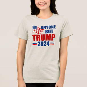 Iedereen behalve Trump Grappig 2024 Verkiezing Vro Tri-Blend Shirt