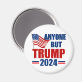 Iedereen behalve Trump Grappig 2024 verkiezingen Magneet (Voorkant / Achterkant)