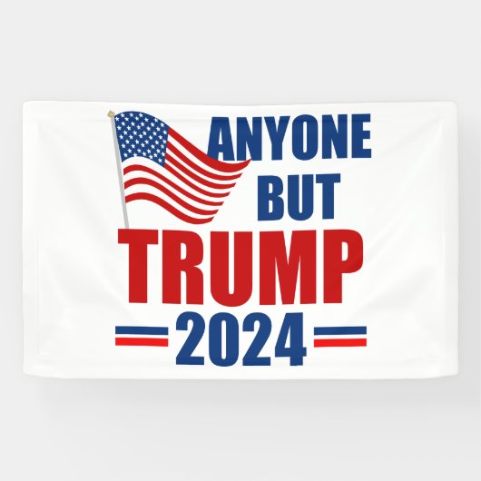 Iedereen behalve Trump Grappig 2024 verkiezingen Spandoek (Horizontaal)