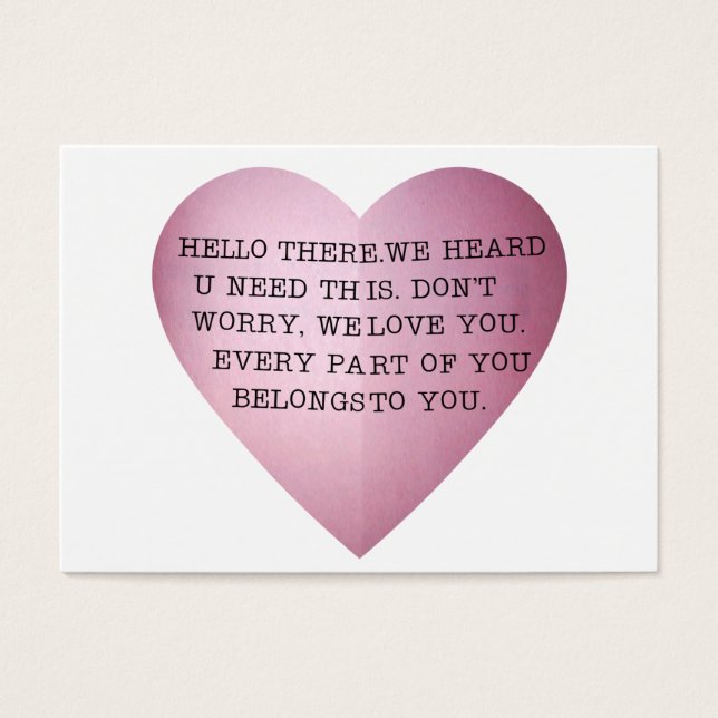 IEDEREEN BEHOORT TOT U. VISITEKAARTJE (Voorkant)