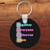 Iedereen bereikt samen meer I Blu-gree roze Ke Sleutelhanger (Voorkant)