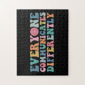 Iedereen Communiceert Anders Autisme Bewustzijn Legpuzzel (Verticaal)