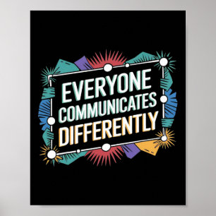 Iedereen Communiceert Anders Autisme Bewustzijn Poster