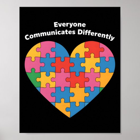 Iedereen communiceert anders Autisme Inclusie Poster (Voorkant)