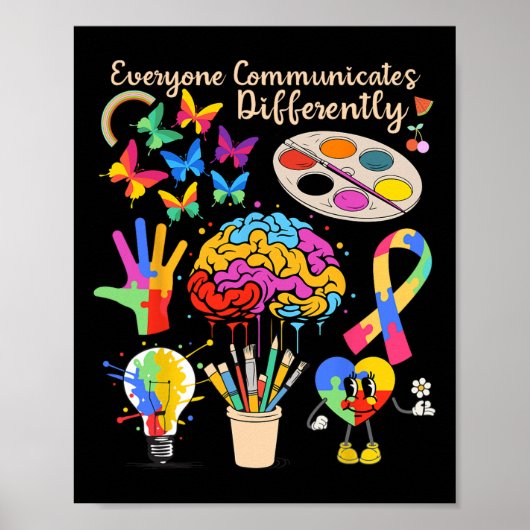Iedereen communiceert anders Autisme Maand ACC Poster (Voorkant)
