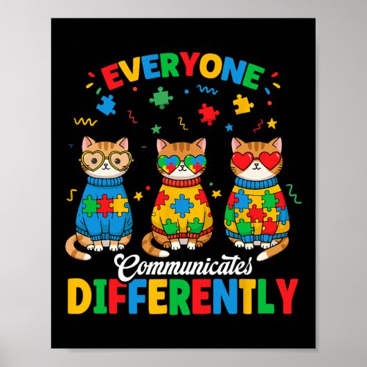 Iedereen communiceert anders Autisme maand weg Poster (Voorkant)