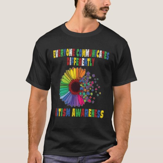 Iedereen Communiceert Anders Autisme Speciaal A T-shirt (Voorkant)