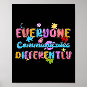 Iedereen Communiceert Anders Autisme Speciaal Onde Poster