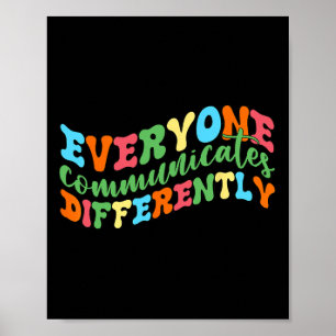 Iedereen communiceert anders autisme spraak poster