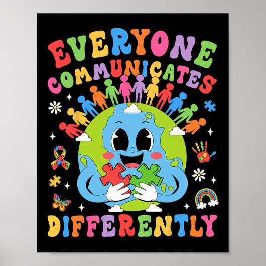 Iedereen communiceert anders Autisme Spraak Th Poster (Voorkant)