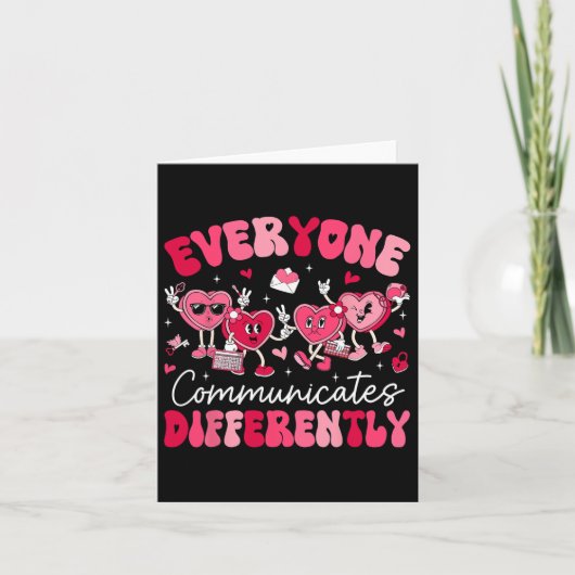 Iedereen Communiceert Anders Autisme Valentijn Kaart (Voorkant)