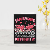 Iedereen communiceert anders Autisme Valentijn Kaart (Gele Bloem)