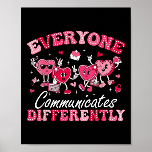 Iedereen communiceert anders autisme Valentijn Poster (Voorkant)