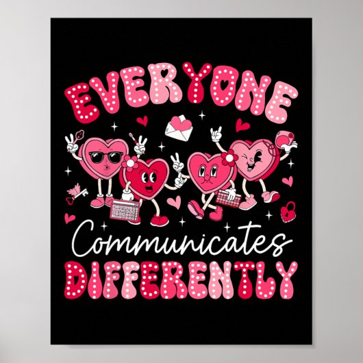 Iedereen Communiceert Anders Autisme Valentijn Poster (Voorkant)