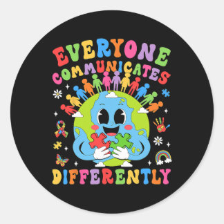 Iedereen communiceert anders dan de autisme spraak ronde sticker