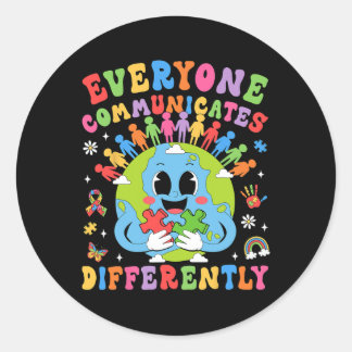 Iedereen communiceert anders dan de autisme spraak ronde sticker