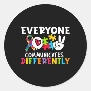 Iedereen communiceert anders dan logopedische ther ronde sticker