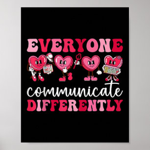 Iedereen communiceert anders hart autisme val poster