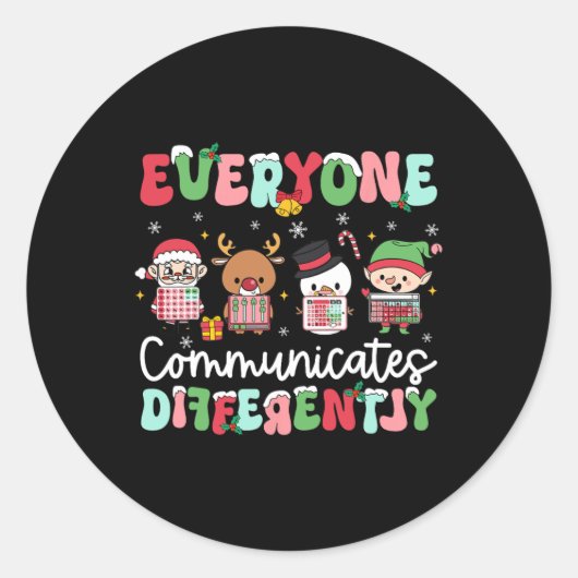 Iedereen communiceert anders ronde sticker (Voorkant)