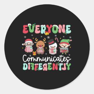 Iedereen communiceert anders ronde sticker