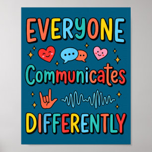 Iedereen communiceert anders speciaal onderwijs le poster