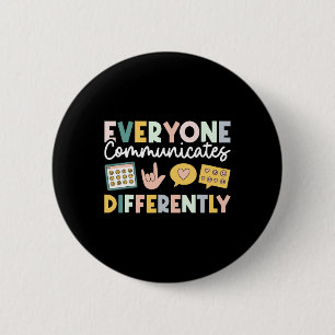 Iedereen communiceert anders Speciale onderwijs Ronde Button 5,7 Cm