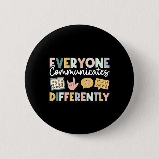 Iedereen communiceert anders Speciale onderwijs Ronde Button 5,7 Cm (Voorkant)