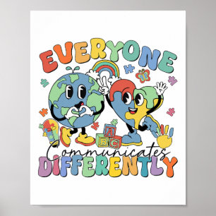 Iedereen communiceert anders Spraak Autisme 1 Poster