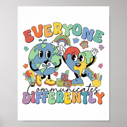 Iedereen communiceert anders Spraak Autisme 1 Poster (Voorkant)