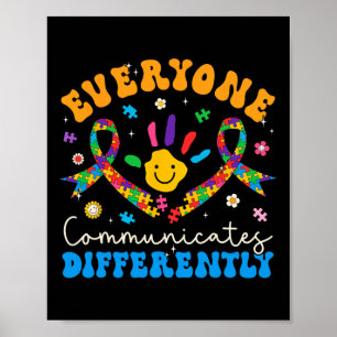 Iedereen communiceert verschillend Autisme Bewust Poster