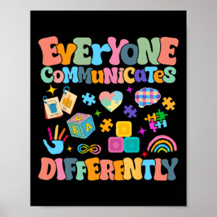 Iedereen communiceert verschillend Autisme Bewust Poster