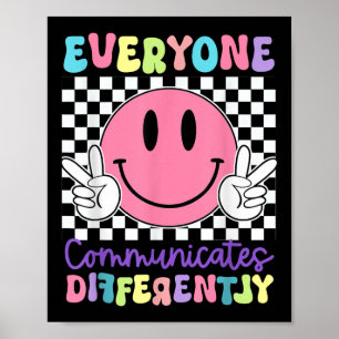 Iedereen communiceert verschillend Autisme Bewust Poster