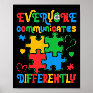 Iedereen communiceert verschillend Autisme Bewust Poster