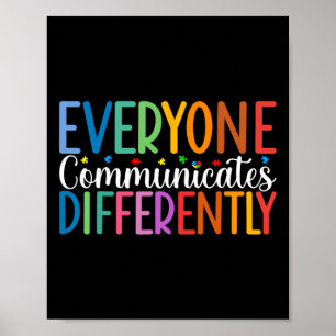 Iedereen communiceert verschillend Autisme Bewust Poster