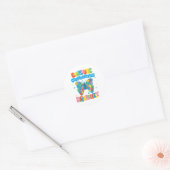 Iedereen communiceert verschillend Autisme Bewust Ronde Sticker (Envelop)