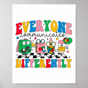 Iedereen communiceert verschillend Autisme Bewusth Poster