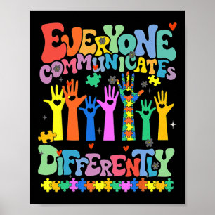 Iedereen communiceert verschillend Autisme leraar Poster