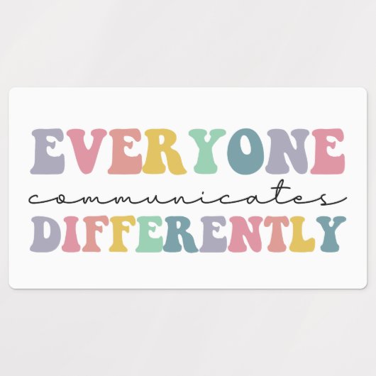 Iedereen communiceert verschillend, de Steun van d Labels (Design 2)