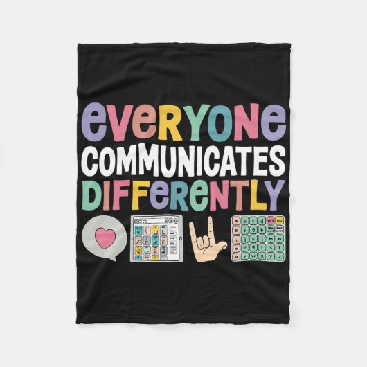 Iedereen communiceert verschillend speciaal onderw fleece deken (Voorkant)