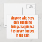 Iedereen die alleen maar zonneschijn zegt, brengt  briefkaart (Voorkant / Achterkant)