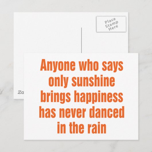 Iedereen die alleen maar zonneschijn zegt, brengt  briefkaart (Voorkant / Achterkant)