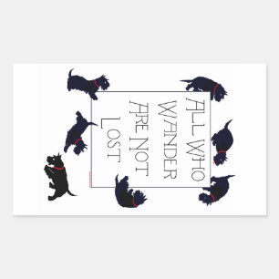 Iedereen die dwaalt... Scotties ook! Rechthoekige Sticker