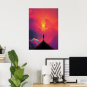 Iedereen die in kleurrijke wolken loopt poster (Thuiskantoor)