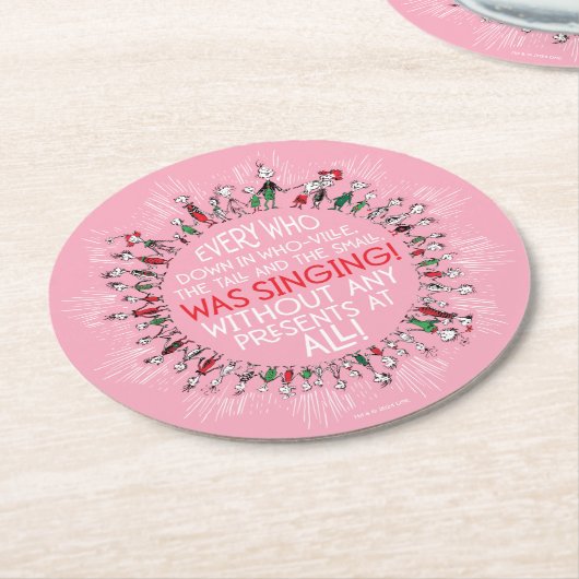 Iedereen die in Who-Ville is Ronde Kartonnen Onderzetter (Gebogen)