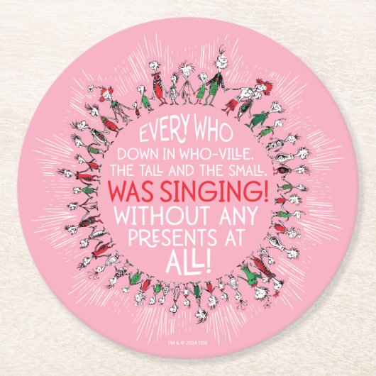 Iedereen die in Who-Ville is Ronde Kartonnen Onderzetter (Voorkant)