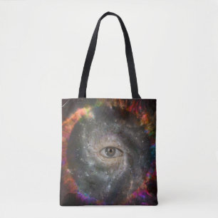 Iedereen die oog ziet in de ruimte tote bag