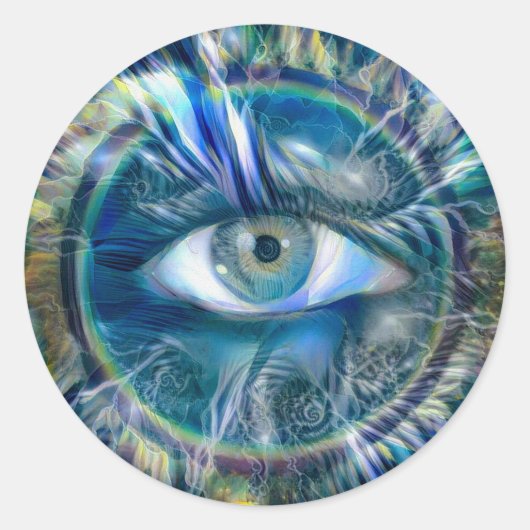 Iedereen die oog ziet ronde sticker (Voorkant)