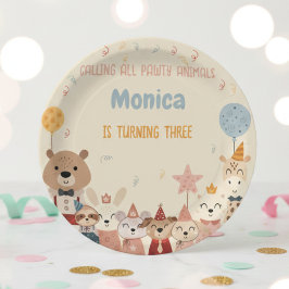 Iedereen die van feestjes houdt, verjaardagsfeestj papieren bordje